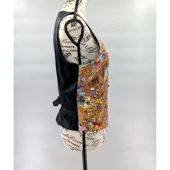 VTG Nicole Miller 1993 Vest Medium Egyptian Art to Wear Artsy Limited Edition - Picture 8 of 16